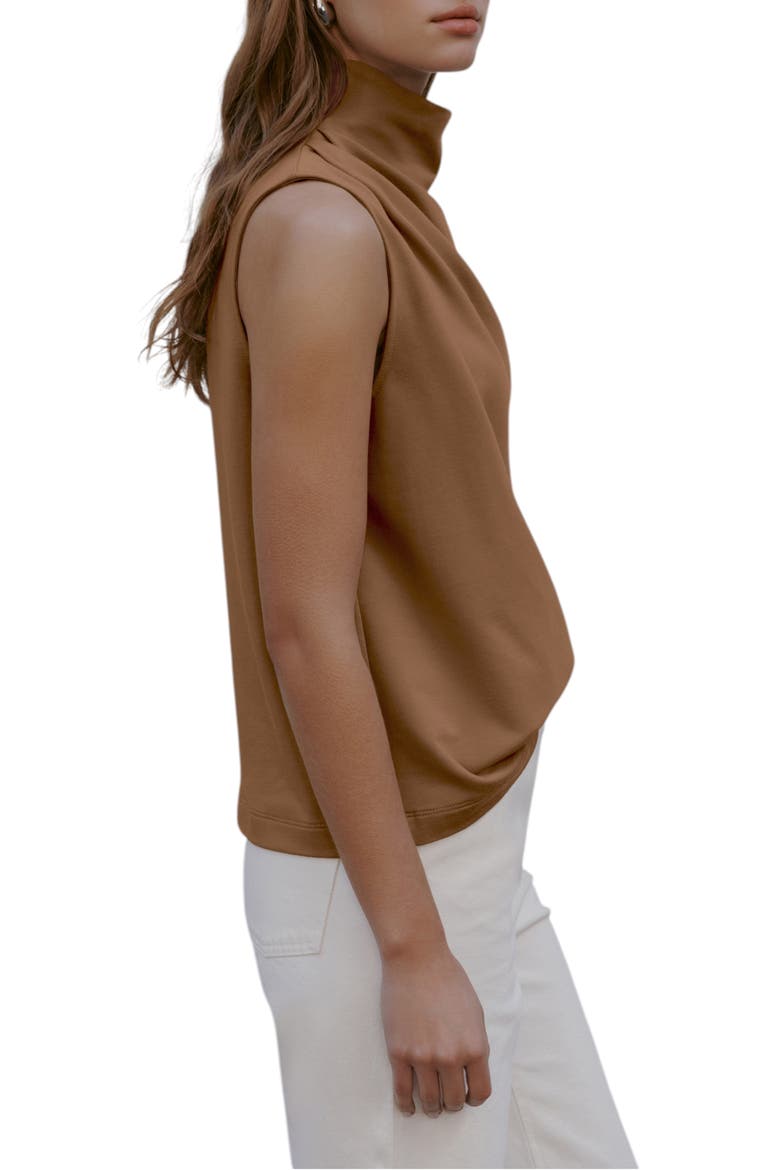 Finch French Terry Funnel Neck Top, Alternate, color, CHESTNUT BROWN