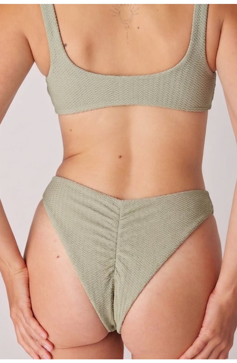 LONDRE BODYWEAR The Sleek Scrunch Bottoms - Ripple, Alternate, color, Soft Olive Ripple