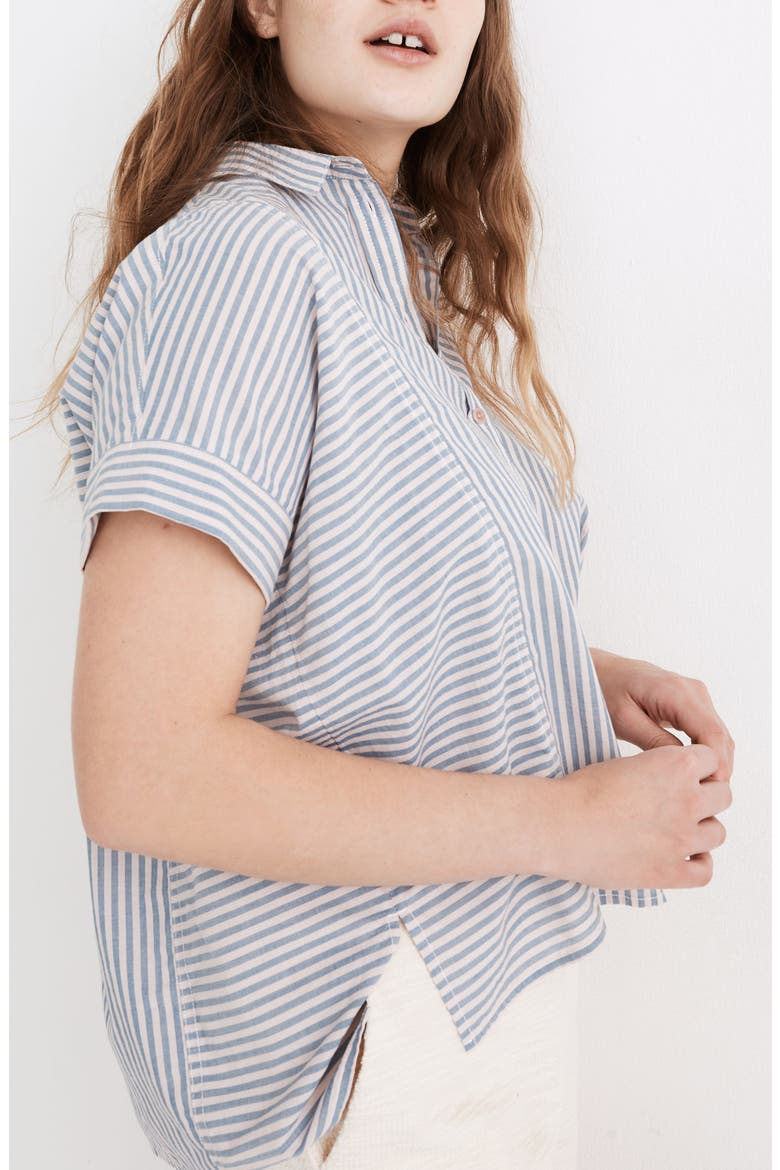 Lakeline Stripe Button-Up Shirt, Alternate, color, DARK LAGOON