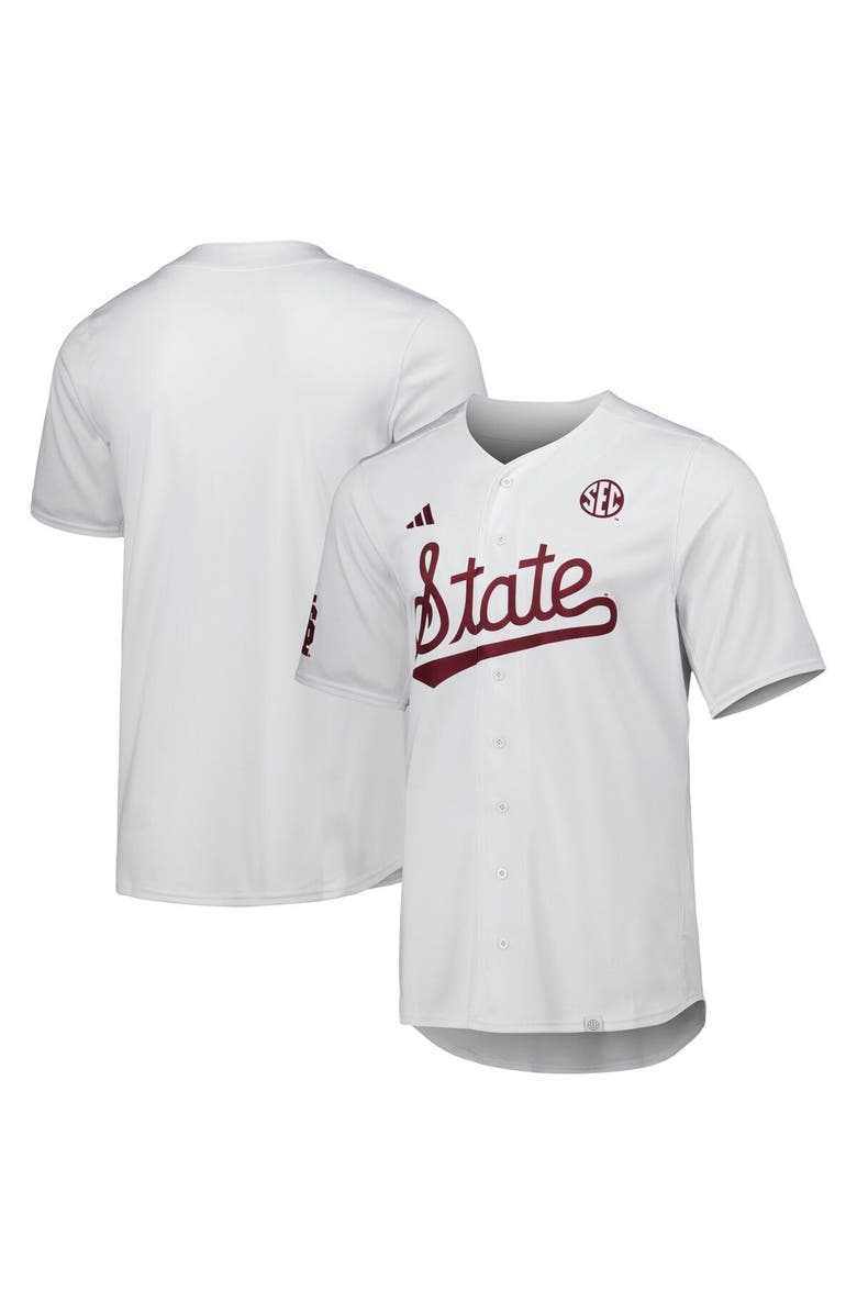adidas Men's adidas White Mississippi State Bulldogs Team Baseball Jersey, Main, color, White