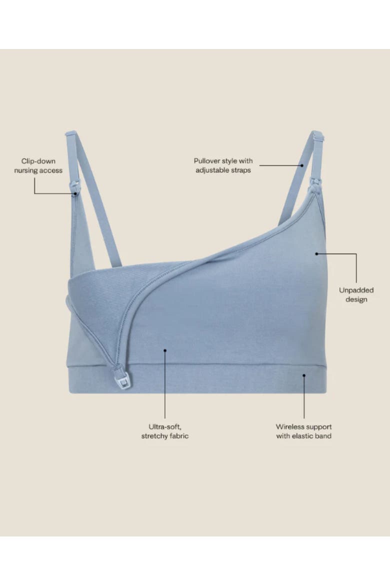 Busty French Terry Maternity & Nursing Bralette -  Fits Sizes 30E-44H, Alternate, color, Black
