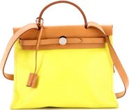 Pre-Owned Hermes Herbag Zip Berline Vache Canvas and Leather 31