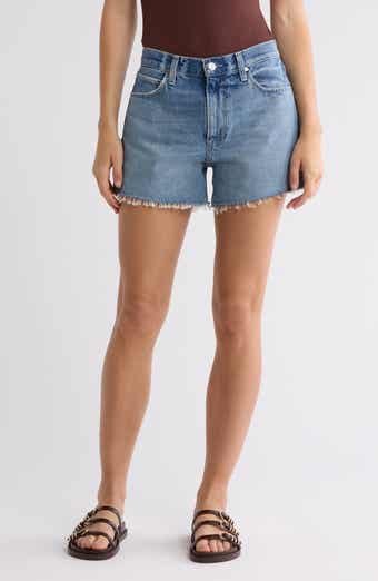 PAIGE Archie Raw Hem Denim Cutoff Shorts