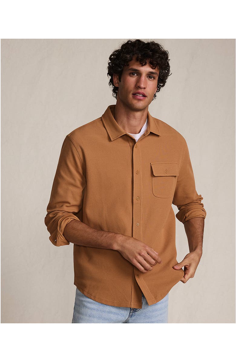 Lands' End Long Sleeve Knit Workwear Waffle Shirt, Alternate, color, 