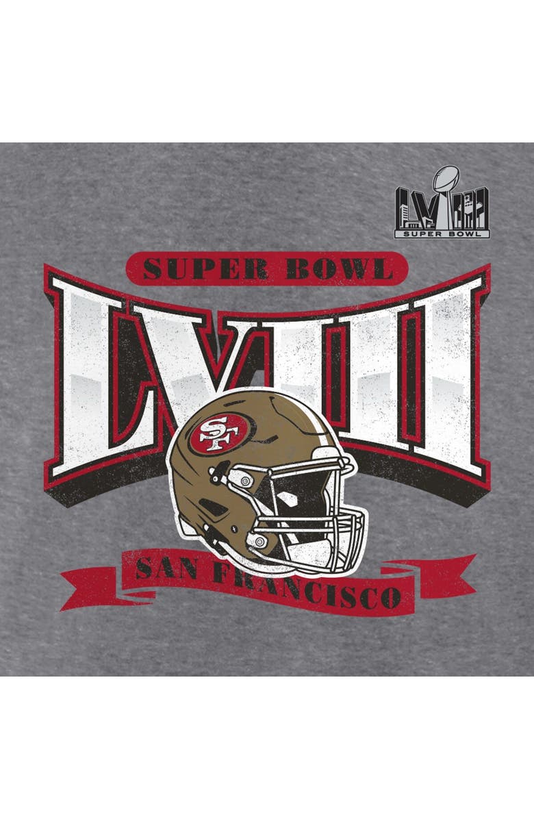 FANATICS Women's Fanatics Branded Heather Gray San Francisco 49ers Super Bowl LVIII Our Pastime Tri-Blend Scoop Neck T-Shirt, Alternate, color,