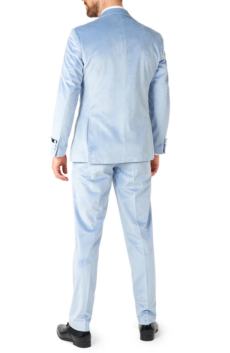 OppoSuits Vintage Blue Velvet Suit & Bow Tie, Alternate, color, Blue