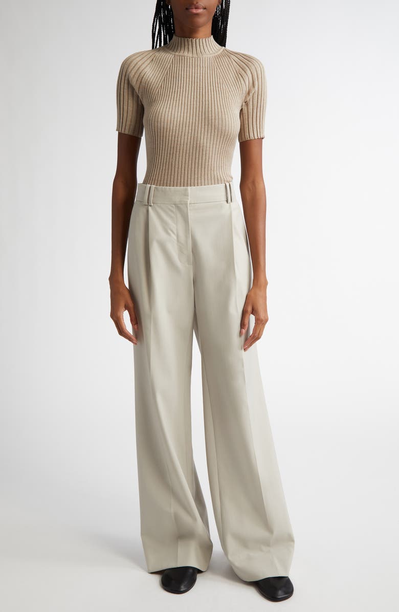 Proenza Schouler Jaden Short Sleeve Superfine Wool & Silk Sweater, Alternate, color, 