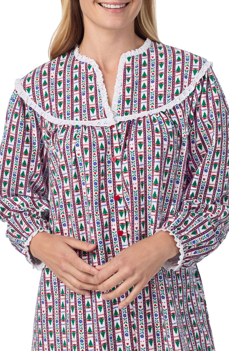 Lanz of Salzburg Ballet Nightgown, Alternate, color, White/ Green