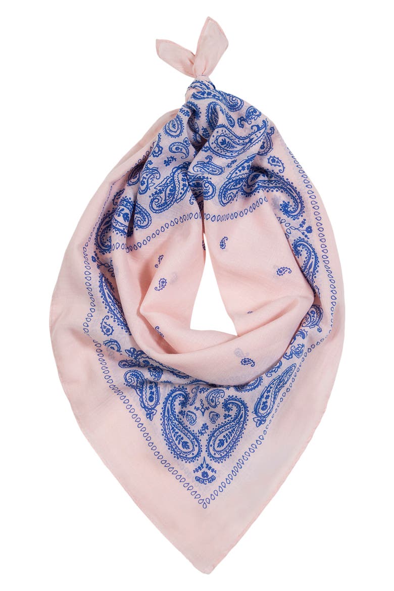 Signature Bandana Print Scarf, Main, color, PINK SAND