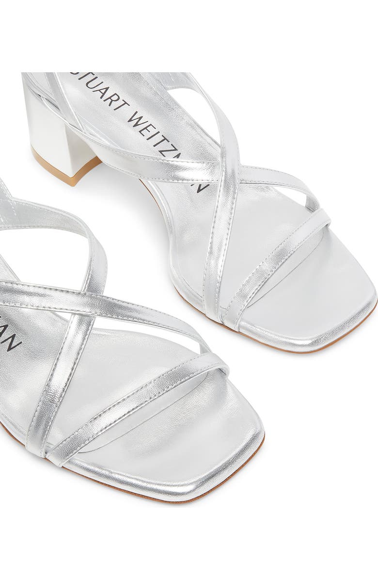 Stuart Weitzman Oasis 50 Block Sandal, Alternate, color, Silver
