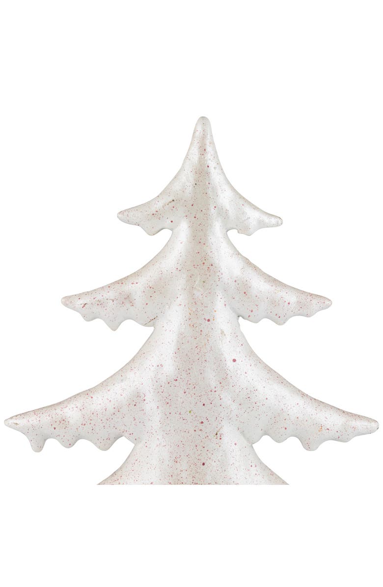 Northlight Shiny Speckled Christmas Tree Tabletop Decoration - 10" - White, Alternate, color, White