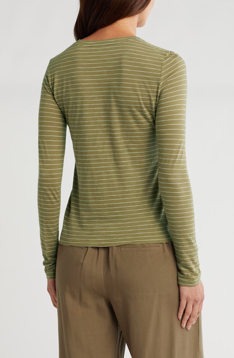 Vince Essential Stripe T-Shirt, Alternate, color, Artichoke/Off White