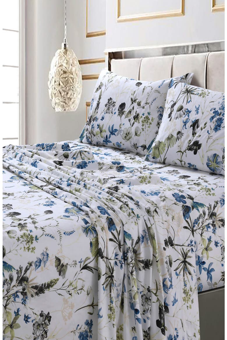 Amalfi 300 Thread Count Sateen Sheet Set, Alternate, color, BLUE
