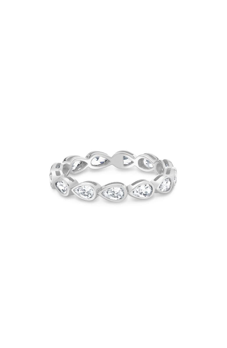 Crislu Pear-Cut Cubic Zirconia Eternity Band Ring, Alternate, color,