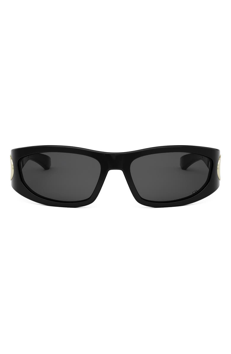 DIOR VeryDior S3I 61mm Square Sunglasses, Main, color, Shiny Black / Smoke