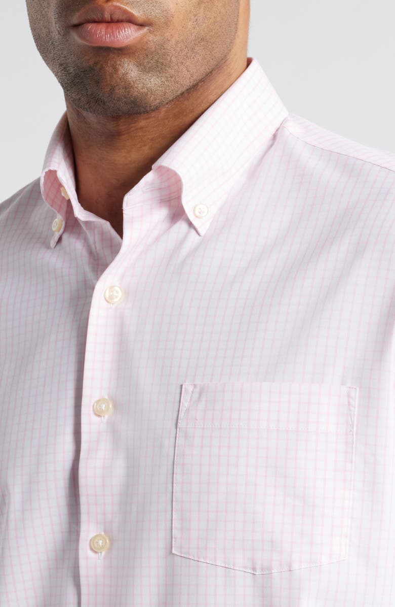 Peter Millar Hanford Check Performance Twill Button-Down Shirt, Alternate, color, Palmer Pink