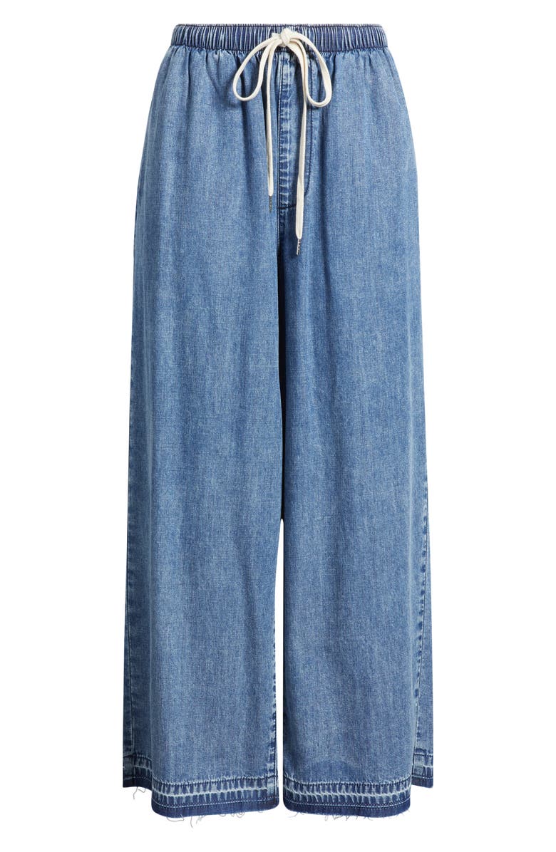 CITY BLUES Drawstring Raw Hem Wide Leg Pants, Main, color, 