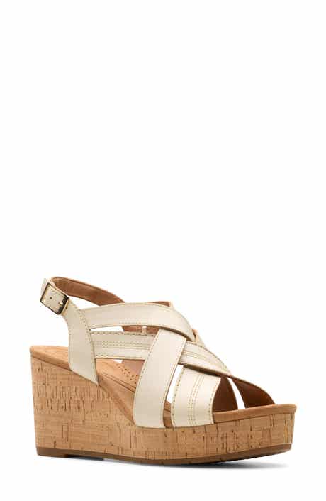 Clarks® Sabina Wedge Slingback Sandal