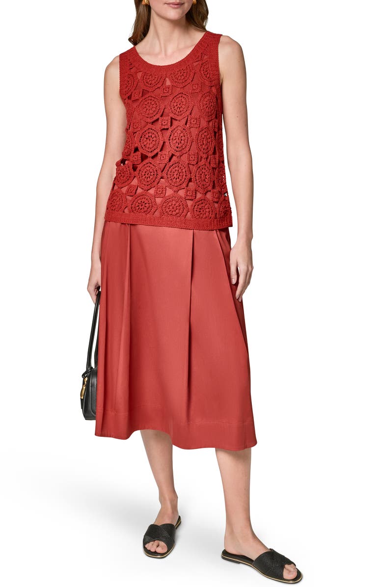 Donna Karan New York Crochet Sleeveless Sweater, Alternate, color, 