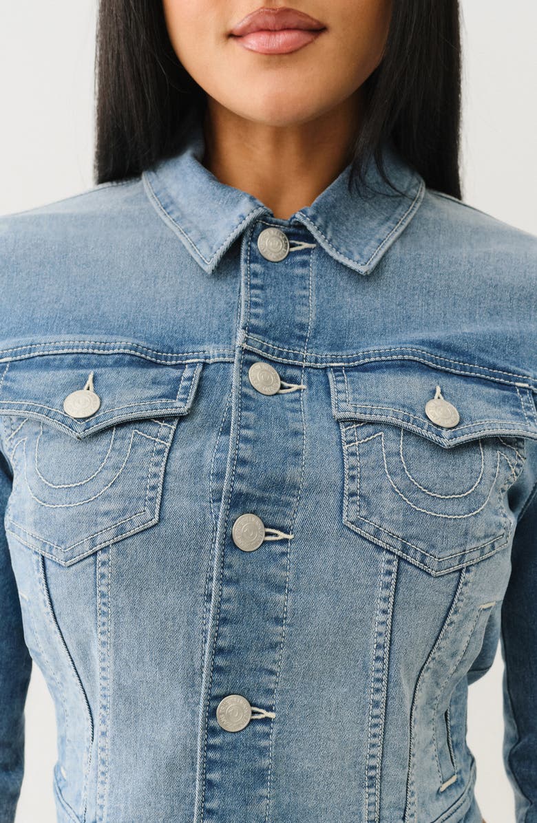 True Religion Jesse Crop Trucker Jacket, Alternate, color,