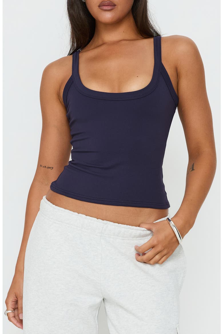 Kasper Cinched Longline Tank Top, Main, color, NAVY