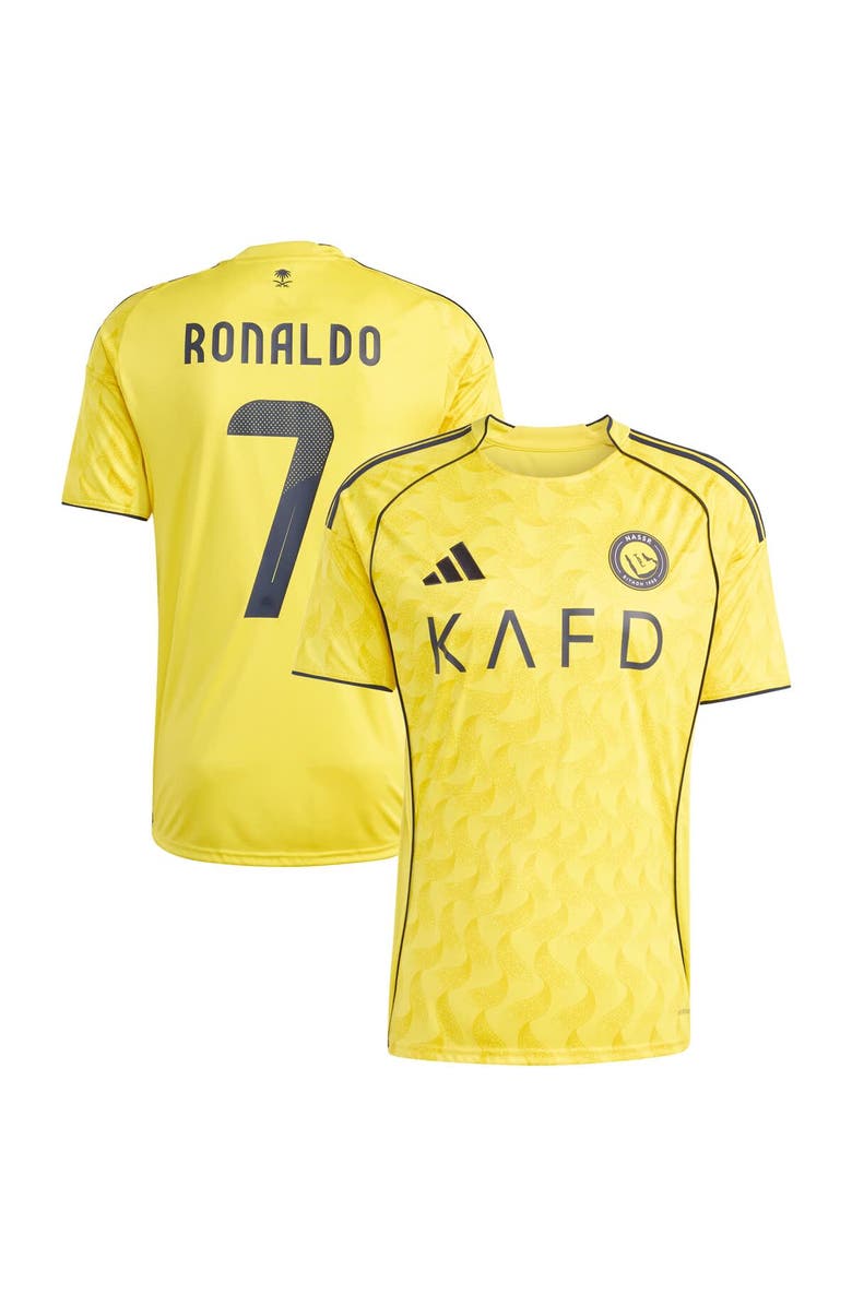 adidas Men's adidas Cristiano Ronaldo Yellow Al-Nassr FC 2025/26 Home Replica Player Jersey, Main, color, Yellow