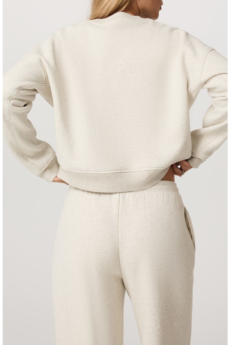 Restore Organic Cotton Blend Crop Sweatshirt, Alternate, color, BONE HEATHER