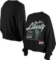 New Era Women's New Era Black New York Liberty Oversized Mineral Wash Sweatshirt