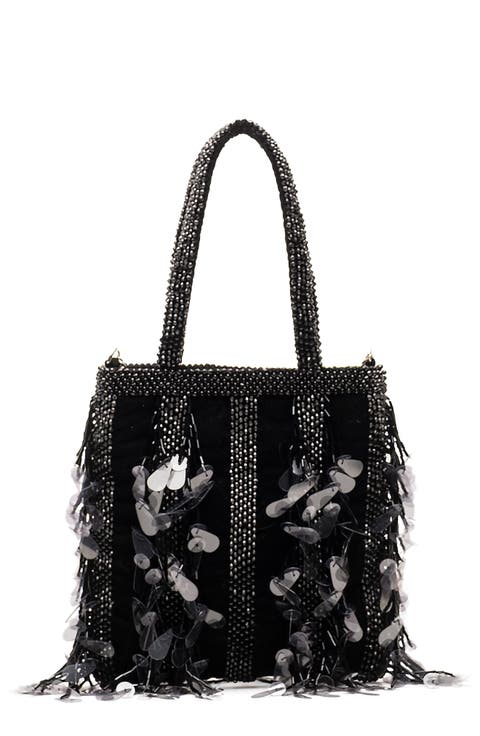 Gatsby Mini Beaded & Sequin Velvet Tote Bag