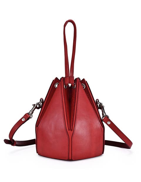 Prism Small Convertible Leather Bucket Crossbody