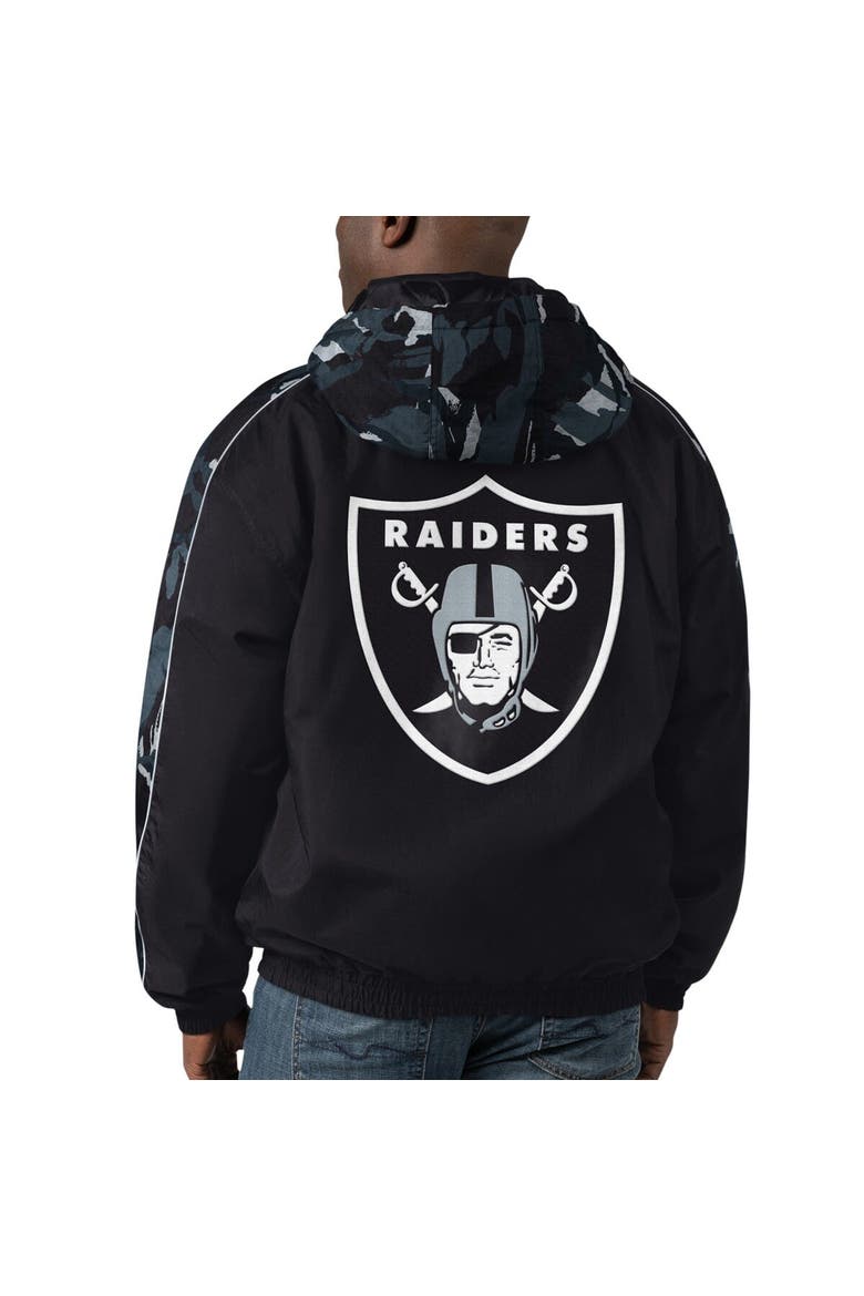 Men's Starter Black Las Vegas Raiders Thursday Night Gridiron Full-Zip Hoodie, Alternate, color, Black