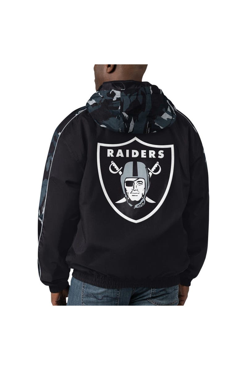 STARTER Men's Starter Black Las Vegas Raiders Thursday Night Gridiron Full-Zip Hoodie, Alternate, color, Black
