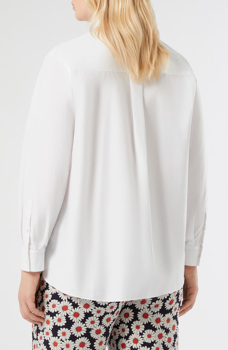 Marina Rinaldi Mrs. Sante Cotton Shirt, Alternate, color, Optical White