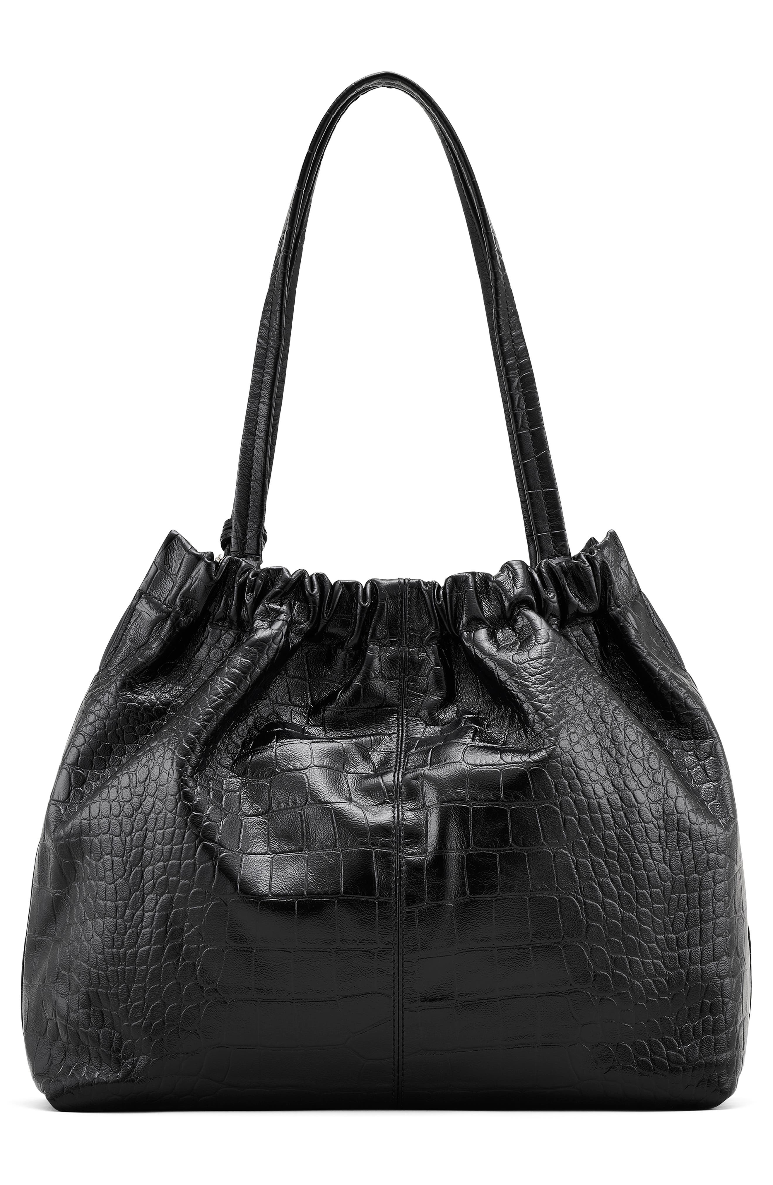 Marc Jacobs The Croc Cristina Leather Tote, Alternate, color, Black