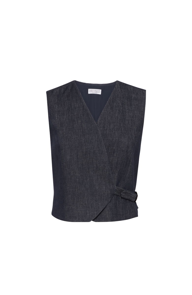 Brunello Cucinelli Vest with monili, Main, color, Dark Denim