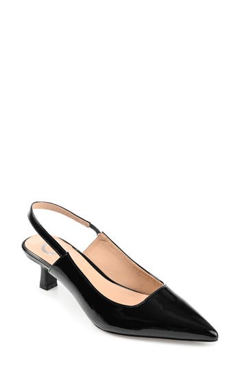 Shop Journee Collection Paulina Slingback Pump In Patent/black