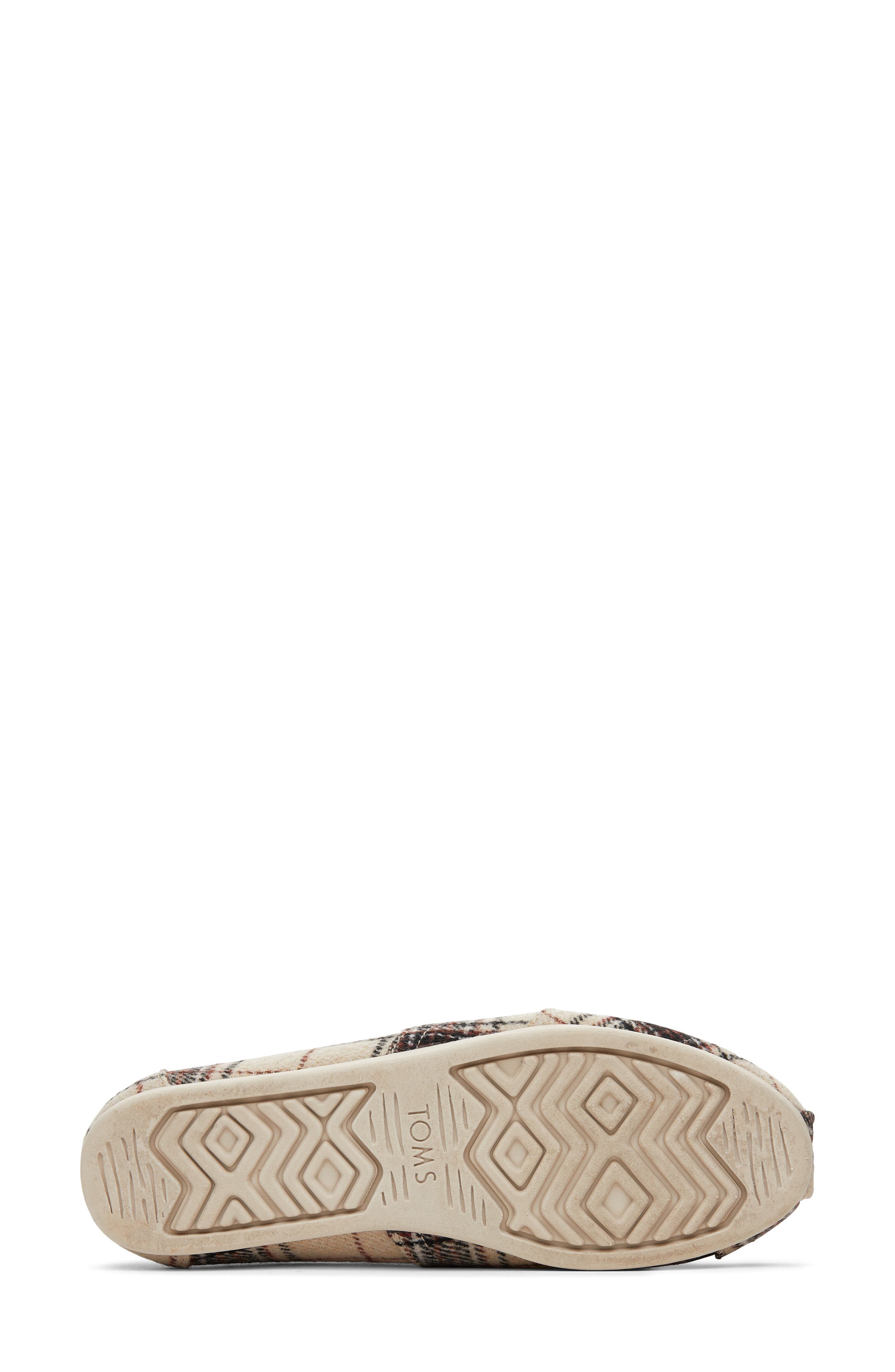 TOMS Alpargata Plaid Faux Fur Lined Slip-On, Alternate, color, 