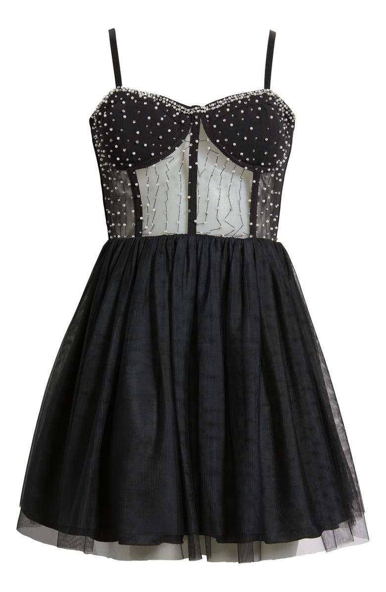 Speechless Embellished Sheer Mesh Corset Minidress, Alternate, color, 