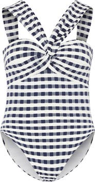 Milly Betsy Cottage Jacquard Convertible One-Piece Swimsuit
