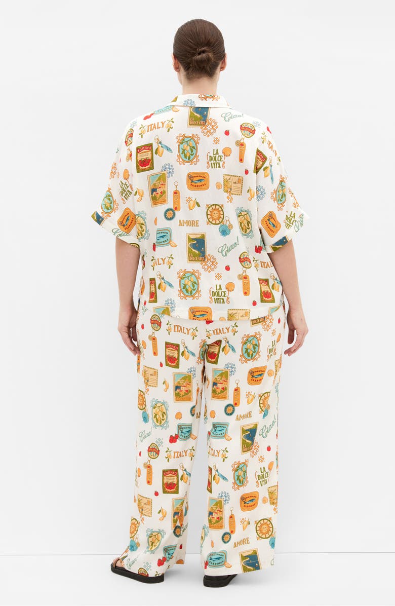 City Chic Amore Print Wide Leg Pants, Alternate, color, 