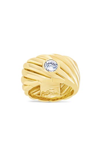 Sterling Forever Blythe Cubic Zirconia Woven Band Ring