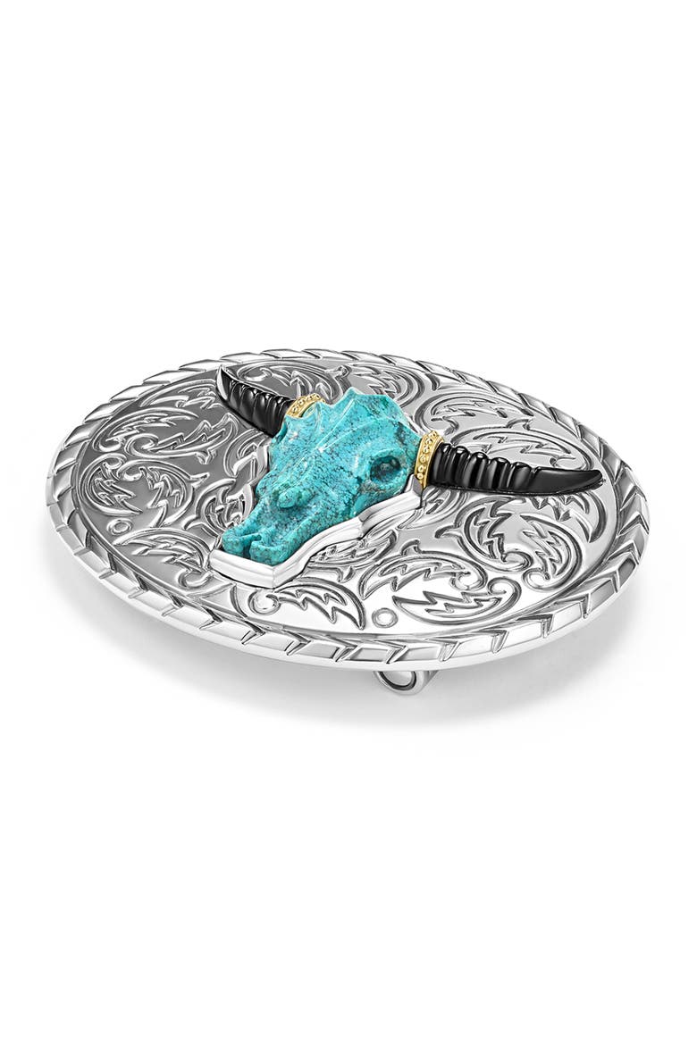 Men's Anthem Longhorn Belt Buckle, Alternate, color, TURQUOISE