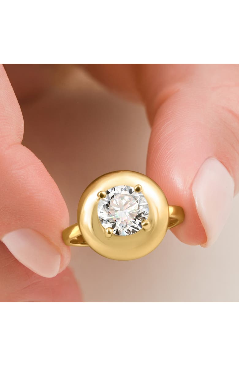 Bliss Diamond 1Ct Diamond Bezel Stackable Button Engagement Ring 14k Gold or Pt Lab Grown, Alternate, color, 14K White Gold