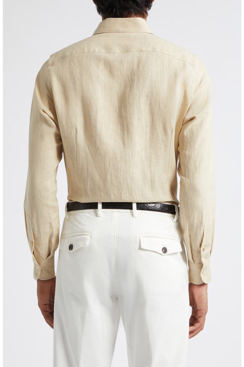 Linen Button-Up Shirt, Alternate, color, 102 CORIANDER