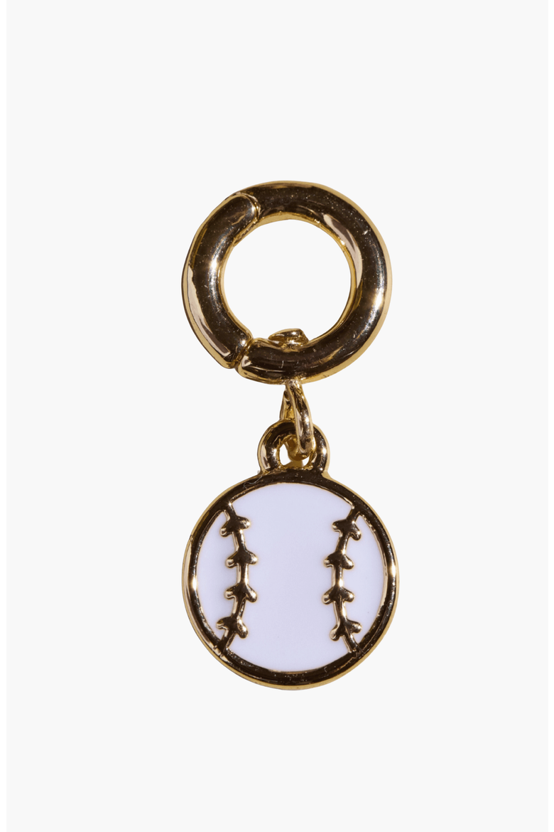 Baseball Charm, Main, color, Gold / White