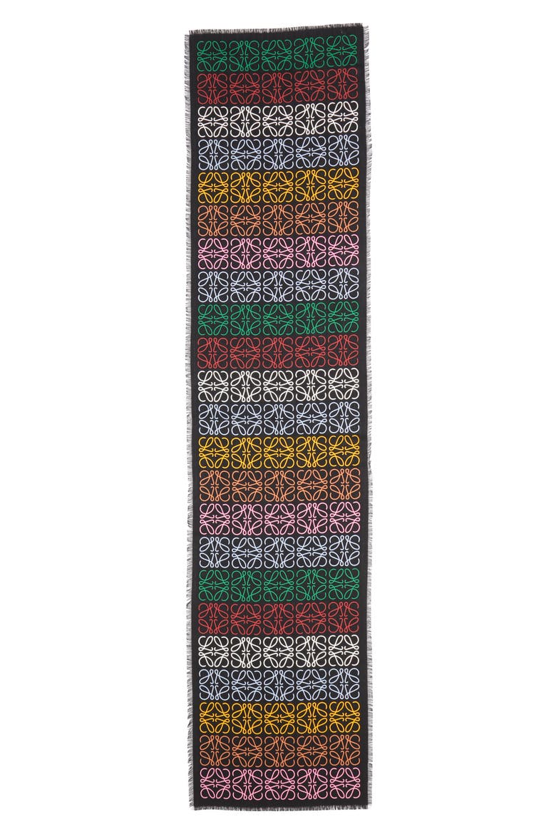 Monogram Stripe Scarf, Main, color, MULTICOLOR/ BLACK