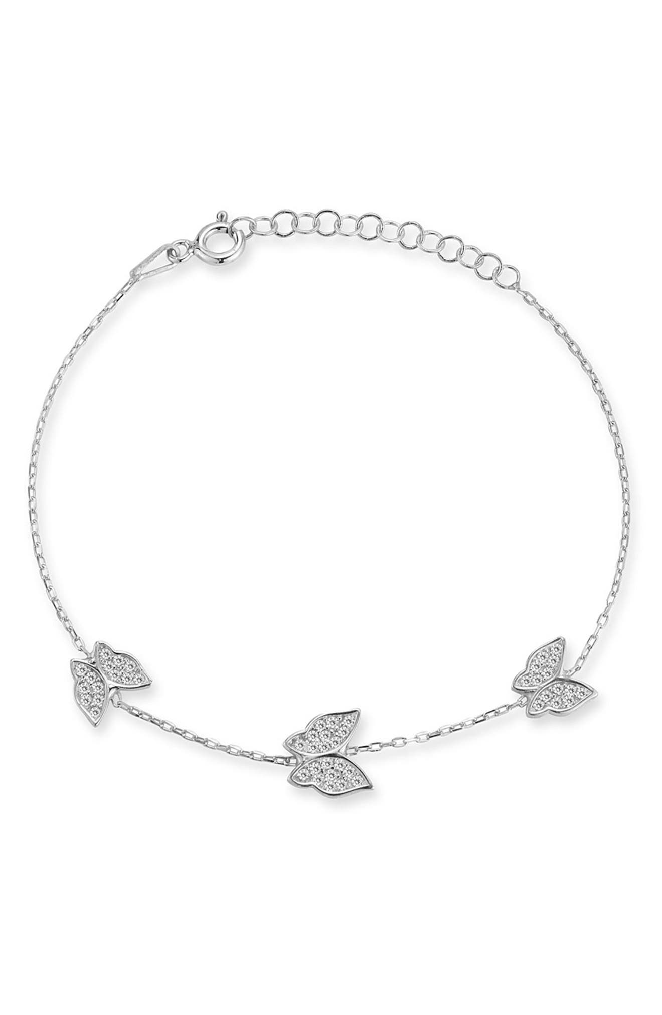 SPHERA MILANO Sterling Silver & CZ Bufferfly Bracelet