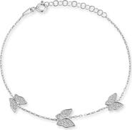 SPHERA MILANO Sterling Silver & CZ Bufferfly Bracelet