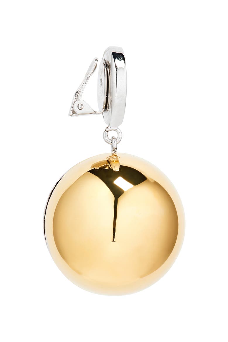 Two-Tone Ball Clip-On Earrings, Alternate, color, GOLD / TRANSPARENT