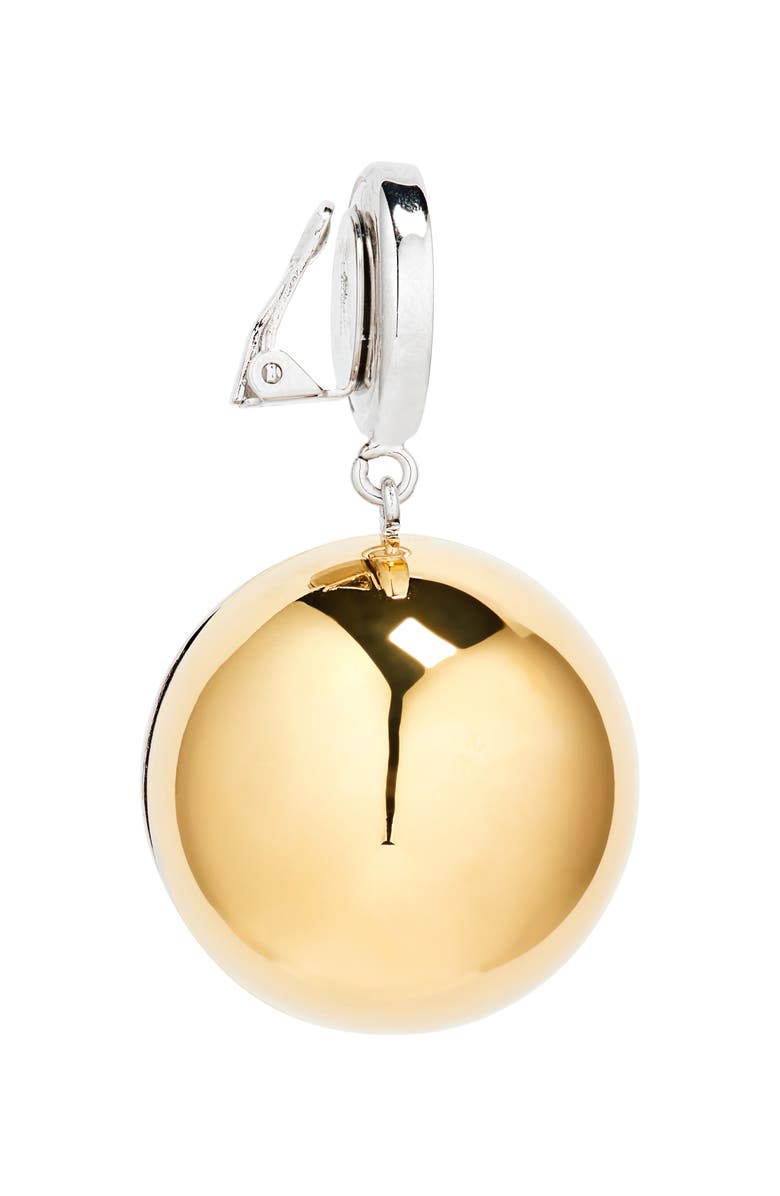Rabanne Two-Tone Ball Clip-On Earrings, Alternate, color, Gold / Transparent